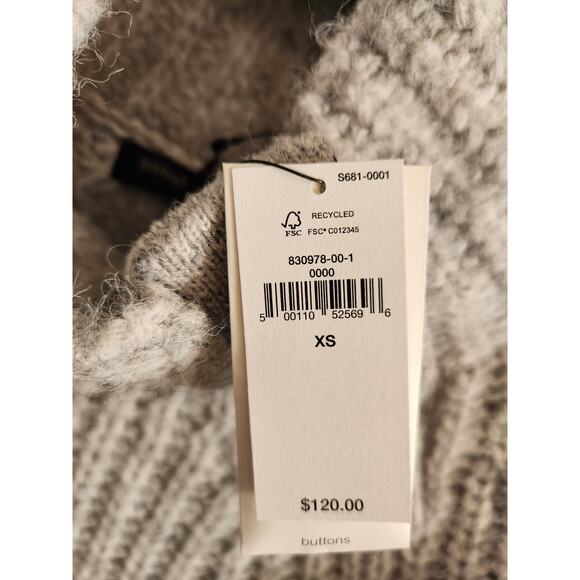 Banana Republic Textured Funnel Neck Pullover Gray Sweater Loose Fit Women XS - Picture 5 of 5